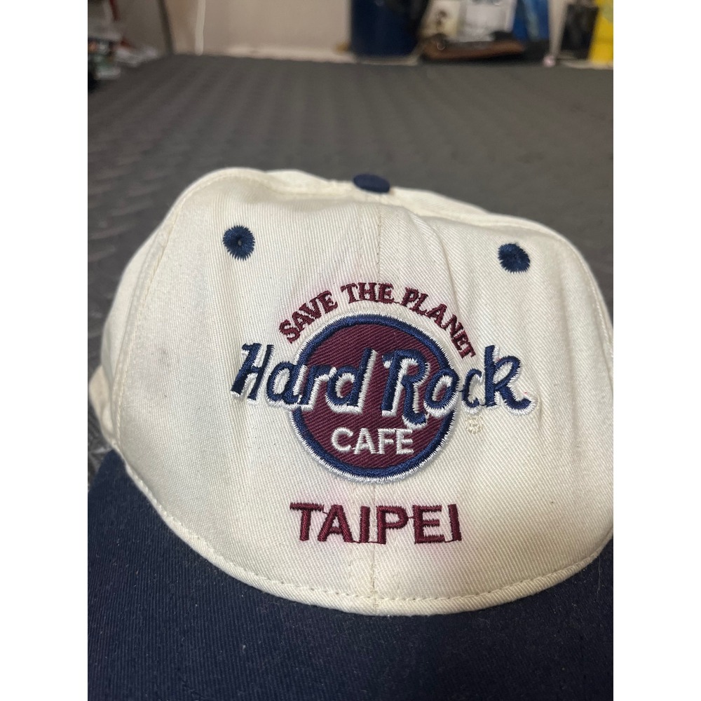 Hard Rock Cafe Hat Unisex OSFA White Taipei Save The Planet Snapback Cap - Picture 5 of 6